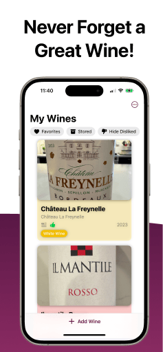 Snap wine label and save it